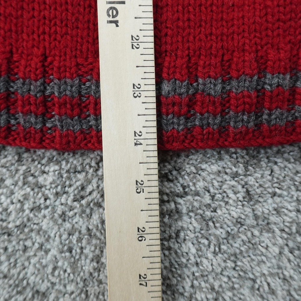 VTG J Crew Sweater Mens M Red Gray Nordic Fair Isle Wool 1/4 Zip Pullover Knit - Picture 6 of 7